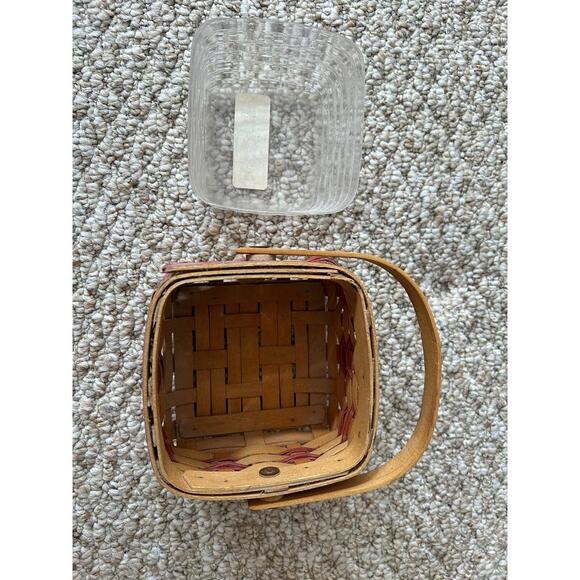 Longaberger Tree Trimming Let It Snow Basket With Protector Swing Handle 2000 - Picture 6 of 7